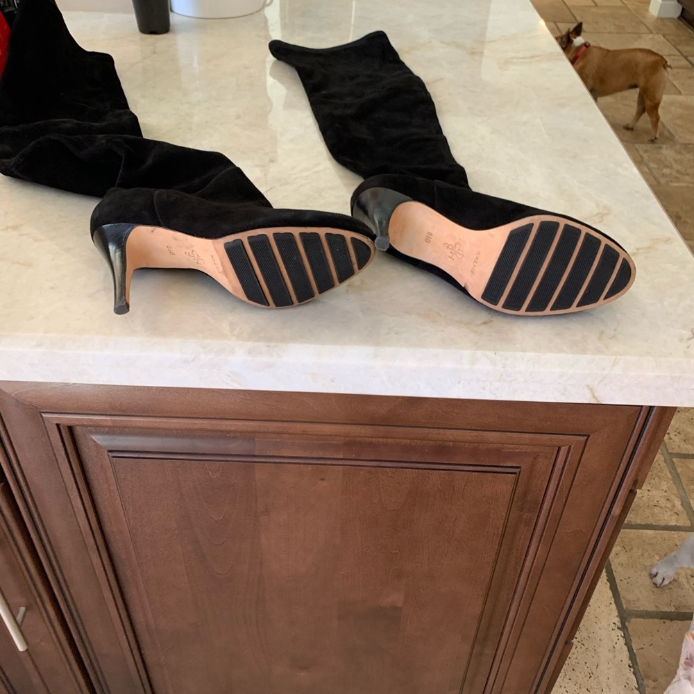 Cole Haan black suede thigh high boots